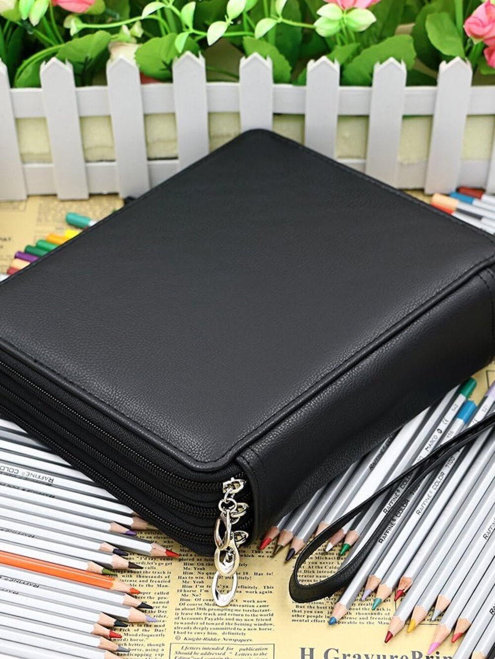 Deluxe PU Leather Pencil Case For Colored Pencils - 120 Slot Pencil Holder with - Picture 2 of 7